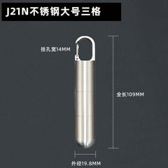 Stainless Steel Portable Sealed Pillbox with Waterproof Design