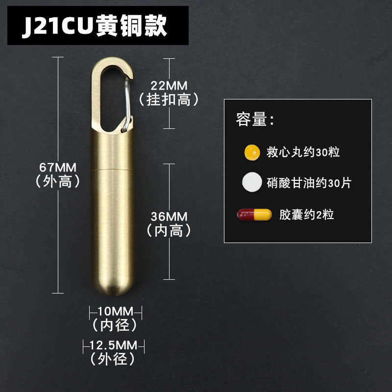 Stainless Steel Portable Sealed Pillbox with Waterproof Design