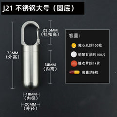 Stainless Steel Portable Sealed Pillbox with Waterproof Design